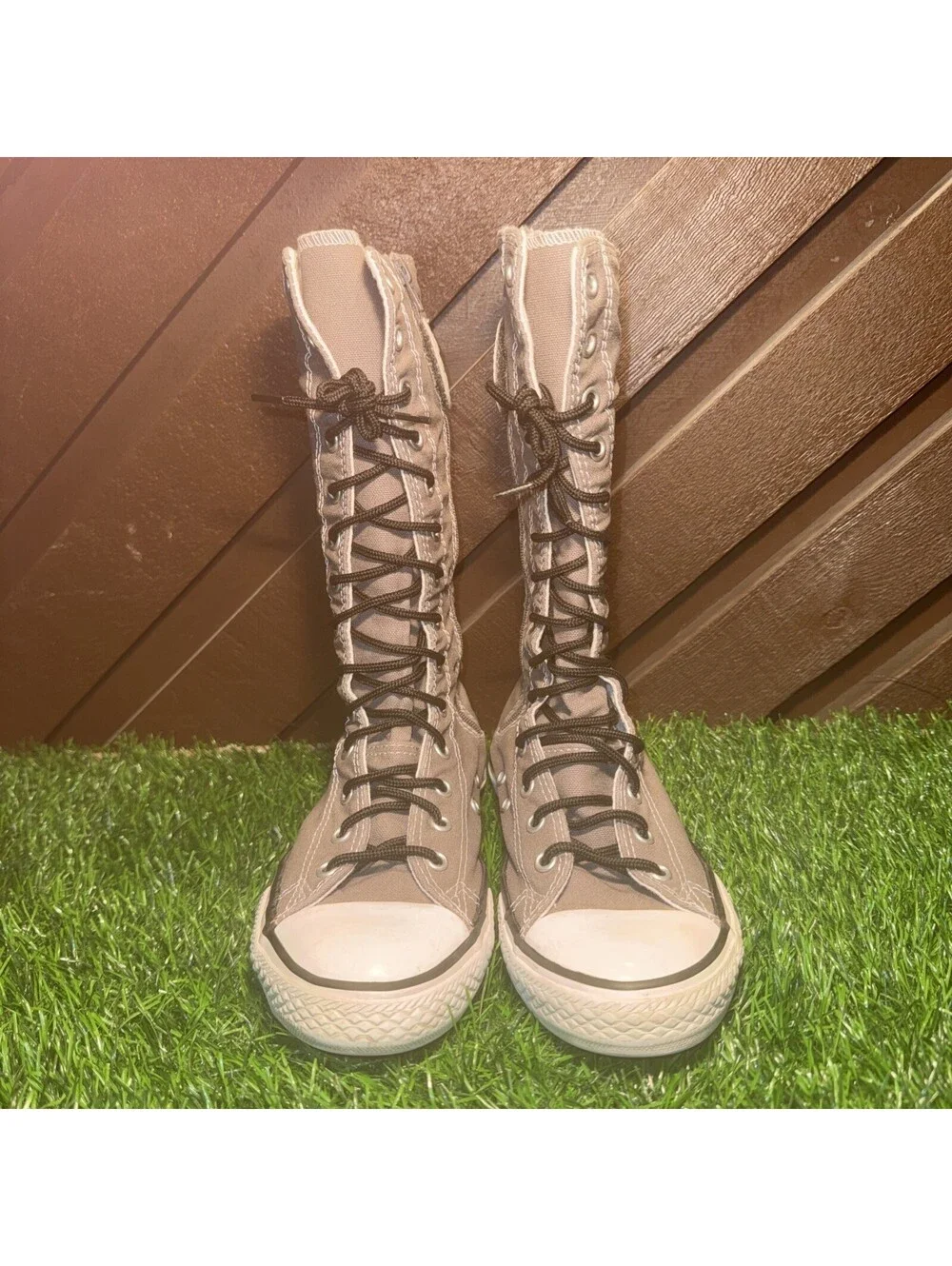 VTG Converse Chuck Taylor XX-Hi Knee High Gray Sneakers Size 2 Kids  626767F